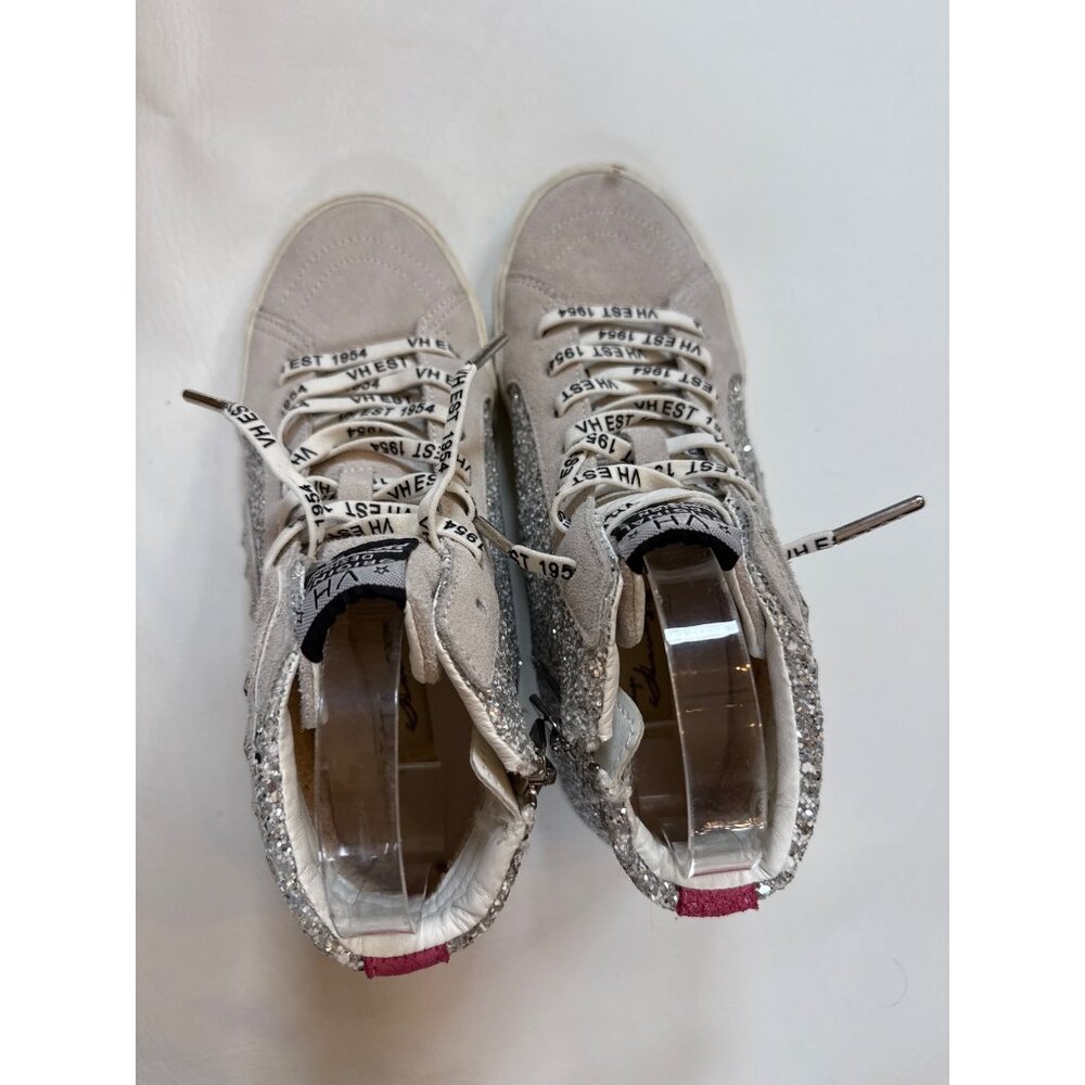 Vintage Havana Silver Glitter Ray High-Top Sneakers Sz 7 Womens - Picture 2 of 8